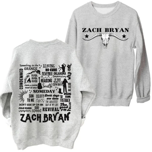 Zach Bryan Sun To Me Tracklist Sweatshirt