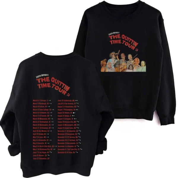 The Quittin Time Tour Zach Bryan O-Neck Long Sleeve